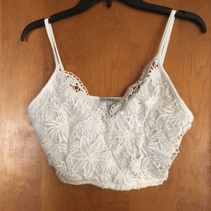 Lacy white crop top